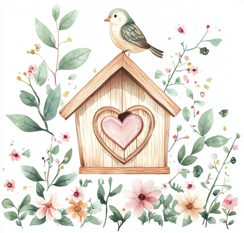 鸟窝心形门春景