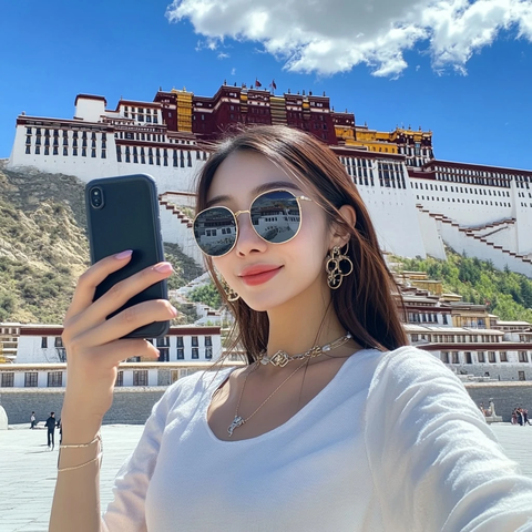 布达拉宫前的自拍