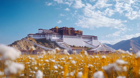 花海中的布达拉宫