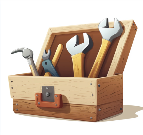 木制工具箱与工具