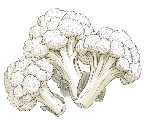 白米色花椰菜矢量图