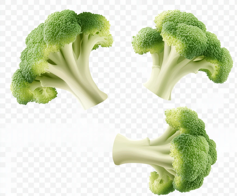 白色背景漂浮西兰花