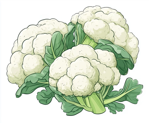 白花椰菜矢量插图