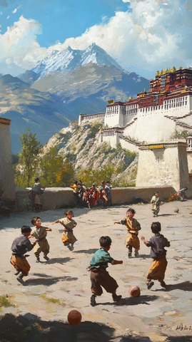 布宫前的童趣时光