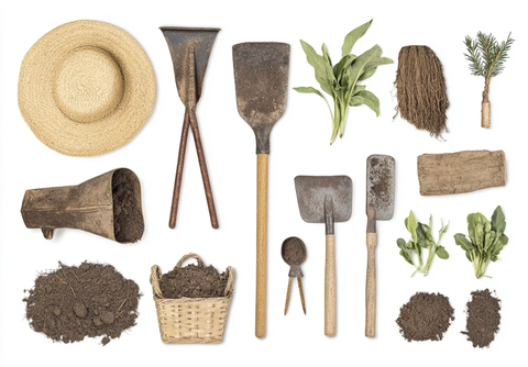 园艺工具与泥土
