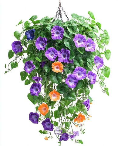 紫色橙色牵牛花