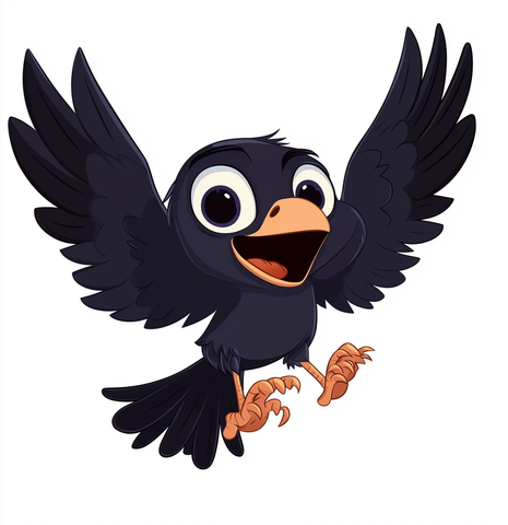 微笑的乌鸦飞行