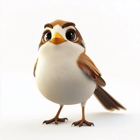 卡通麻雀3D渲染