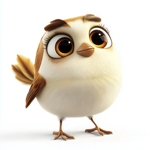 卡通麻雀3D渲染