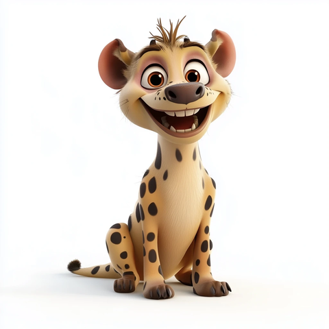 微笑的卡通鬣狗