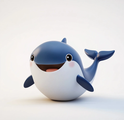 3D卡通快乐鲸鱼模型