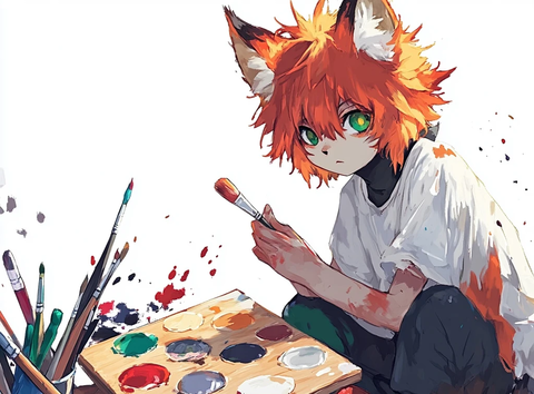 木制调色板与画笔