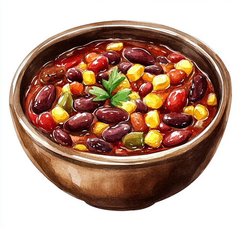 辣椒肉酱豆玉米碗