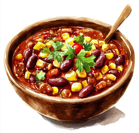 辣椒肉酱豆玉米碗