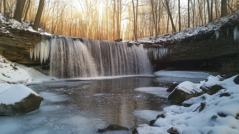 冰冻瀑布与冰晶