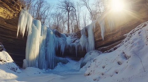 冰瀑与雪光