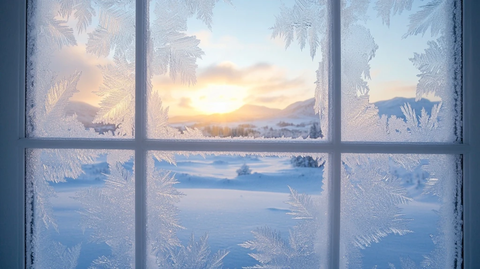 霜窗雪景