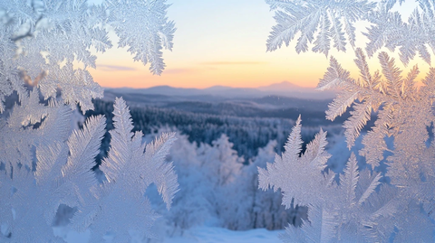 霜窗雪景
