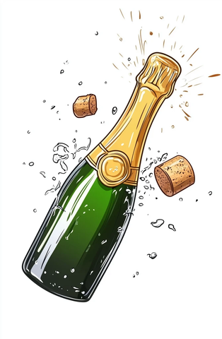 香槟瓶塞飞出