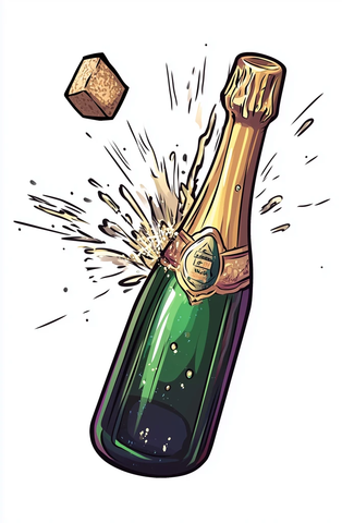香槟瓶塞飞出