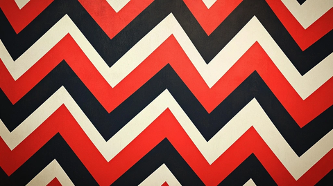 黑白红锯齿图案