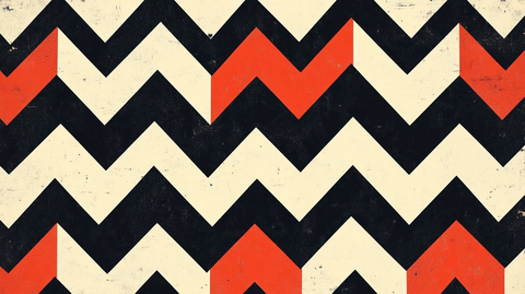 黑白红锯齿图案