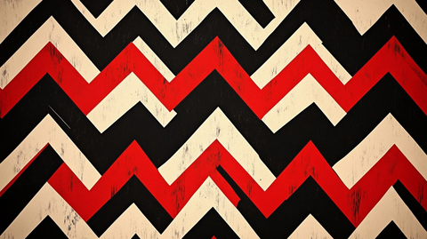 黑白红锯齿图案