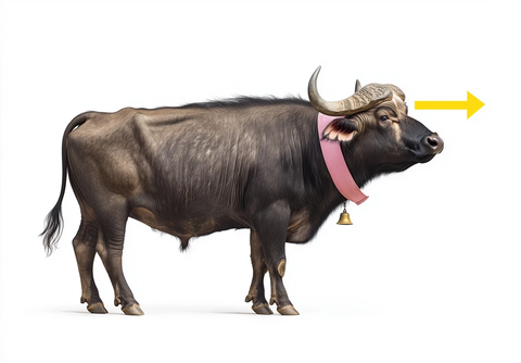 水牛带角挂铃铛