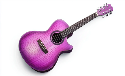 紫色吉他白色背景