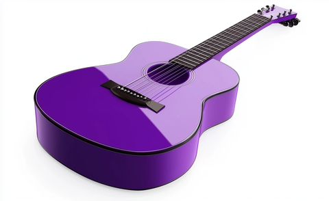紫色吉他白色背景