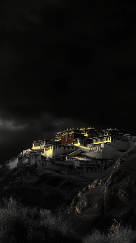 光影下的布达拉宫