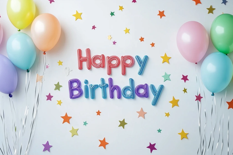 生日快乐气球星星