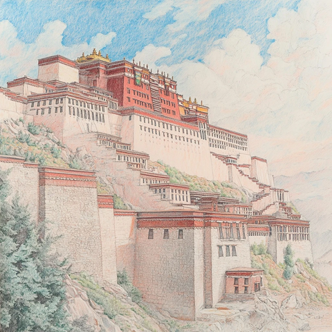 手绘布达拉宫