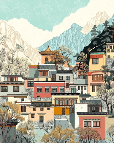 藏式村落风光