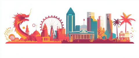 新加坡城市景观与海洋元素