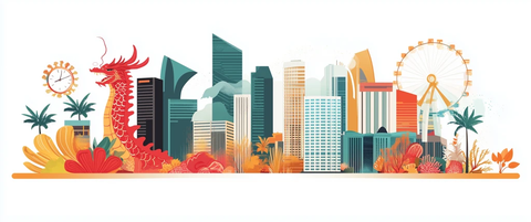 新加坡城市景观与海洋元素