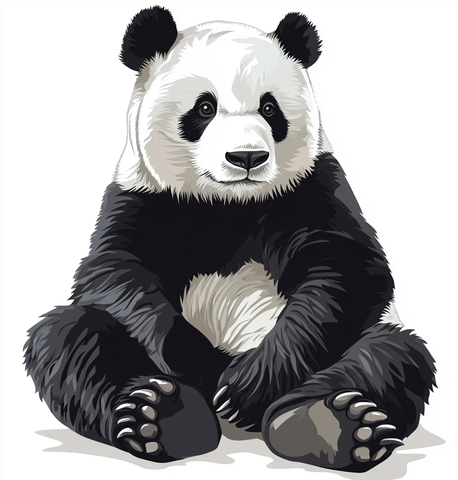 熊猫坐姿正面照