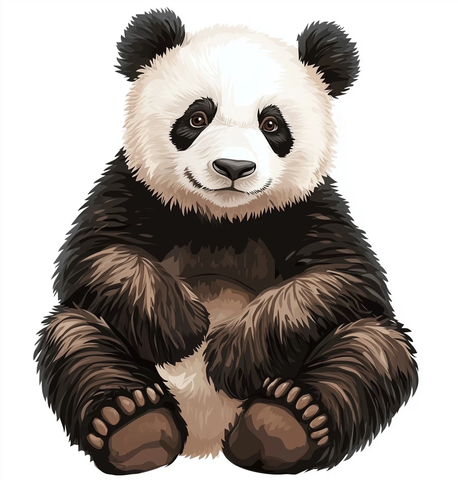 熊猫坐姿正面照