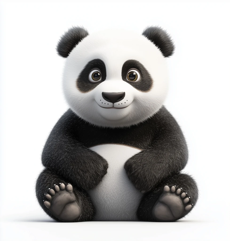 熊猫坐姿侧脸近照