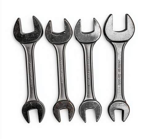 白色背景上的开口扳手