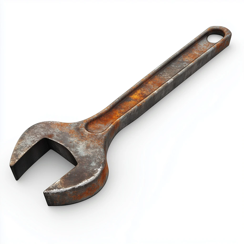 白色背景上的扳手