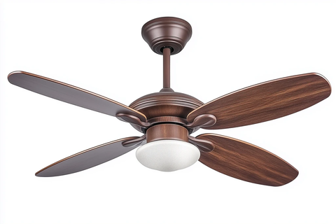 棕色吊扇白色背景