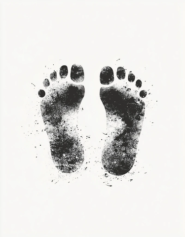 黑色脚印矢量图