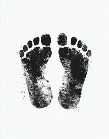 黑色脚印矢量图