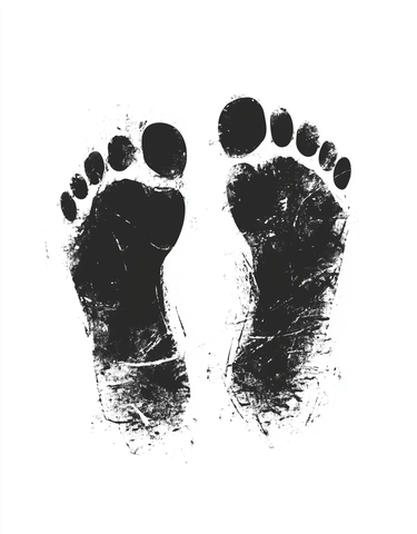 黑色脚印矢量图