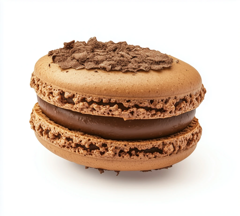 白色背景下的马卡龙