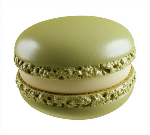 白色背景下的马卡龙