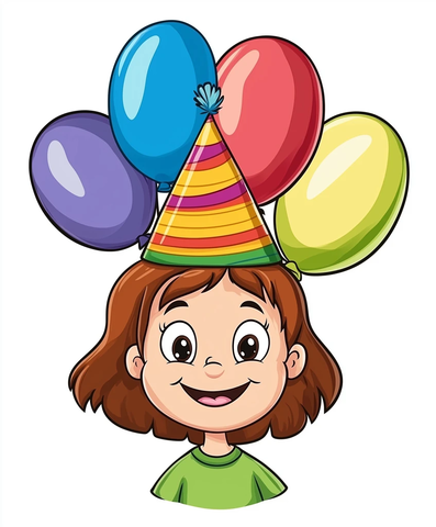 生日派对帽与气球