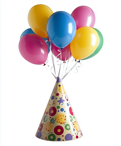 生日派对帽与气球