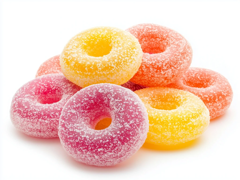 一堆软糖甜甜圈
